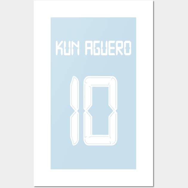 Kun Aguero Man City 10 shirt Wall Art by Alimator